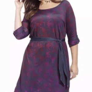 NWOT Jete purple blue design dress 2X
